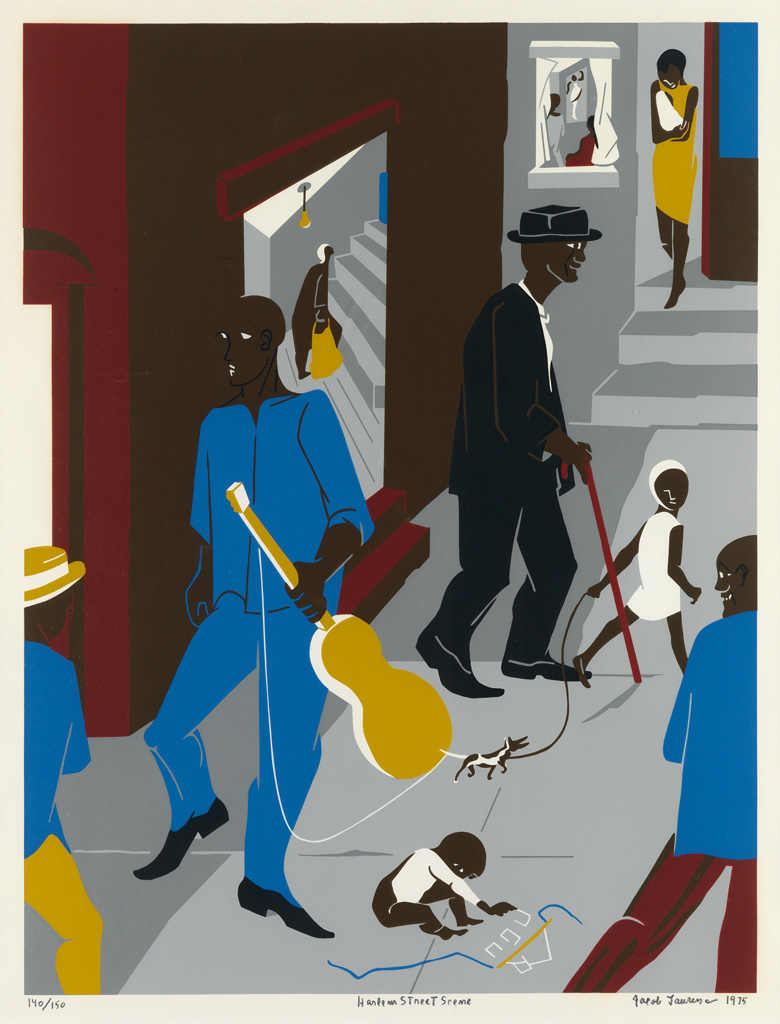 JACOB LAWRENCE (1917 - 2000) People in Other Rooms (Harlem Street Scene).